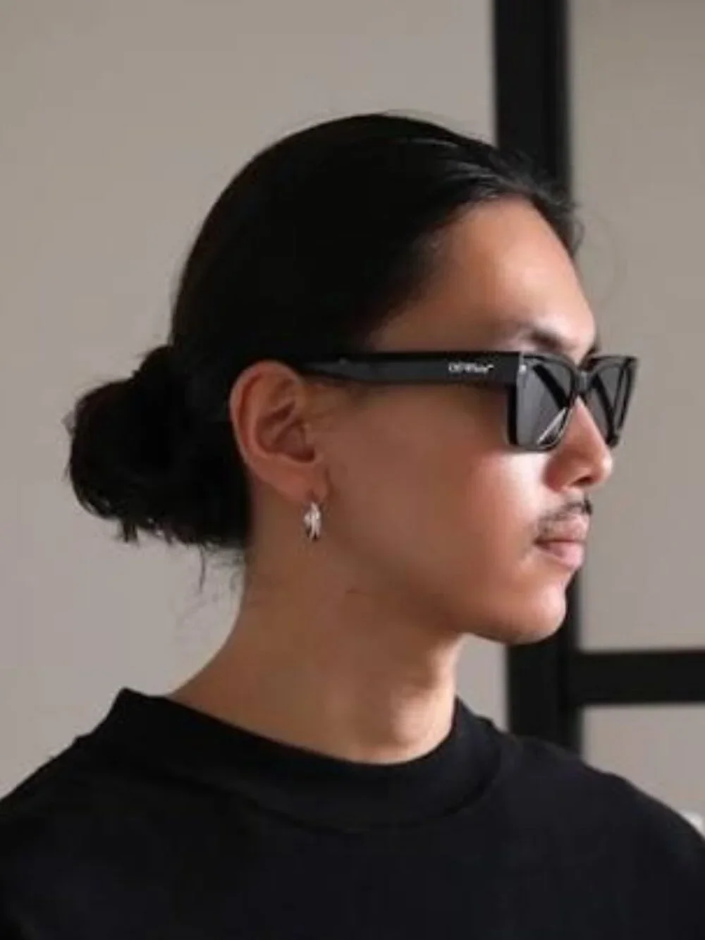 Off-White MIDLAND Women Sunglasses Black Grey Square OERI108 1007 NEW AUTHENTIC